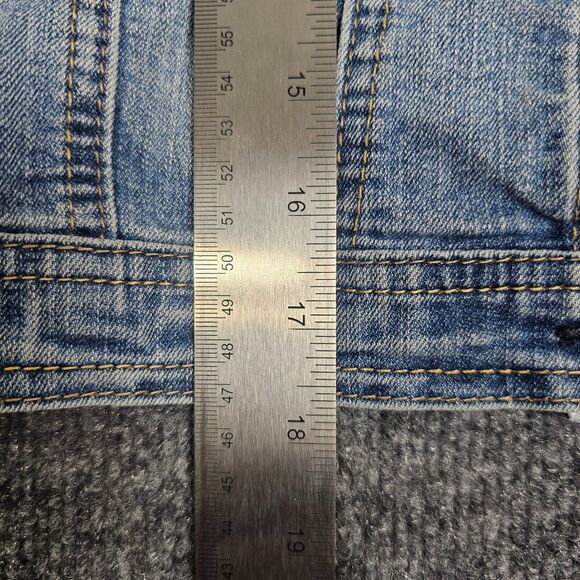 MUDD Girls Jean Jacket with Gray Long Sleeves and Hoodie Girls Size 14 - Picture 8 of 9